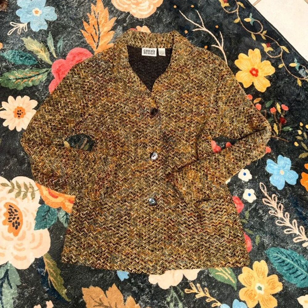 Vintage Chico's DesignChevron Knit Cardigan Jacket Size 1 (Medium / US 8)